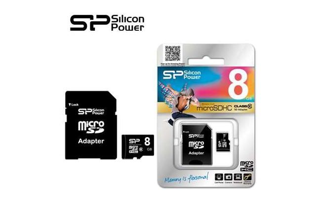 Card microSDHC SILICON POWER 8GB clasa 10-1
