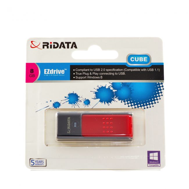 Memorie USB2 | RiDATA | 8GB | model RID50 | negru-roșu-1