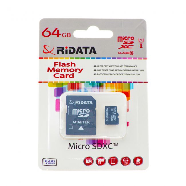 Card microSDXC RiDATA 64GB clasa 10-1