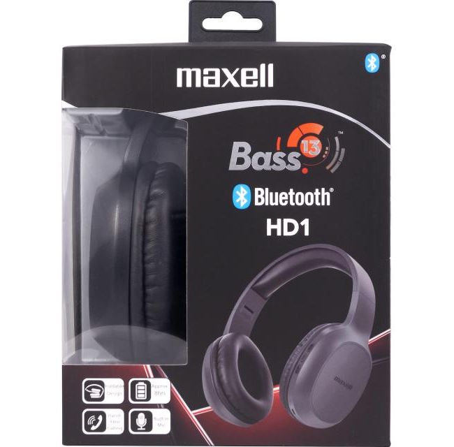 Căști audio Bluetooth | MAXELL HD1 | negru | cu microfon | U-3