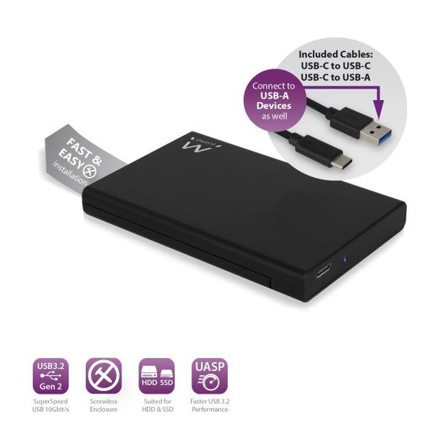 EWENT - Carcasa HDD-SSD SATA 2.5 Type-C3.2-4