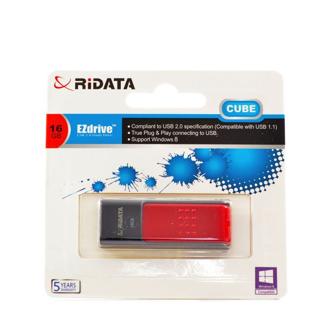 Memorie USB2 | RiDATA | 16GB | model RID50 | negru-roșu-1